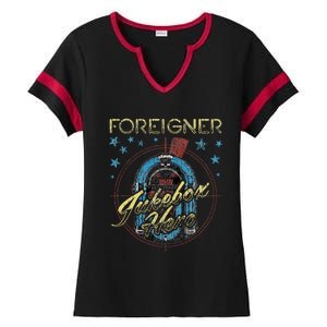 F.O.R.E.I.G.N.E.R Juke Box Hero Ladies Halftime Notch Neck Tee