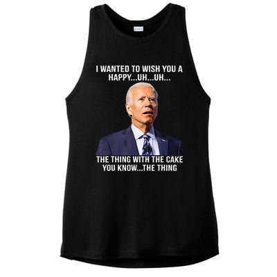 Funny Joe Biden Confused Happy Birthday You Know The Thing Ladies PosiCharge Tri-Blend Wicking Tank