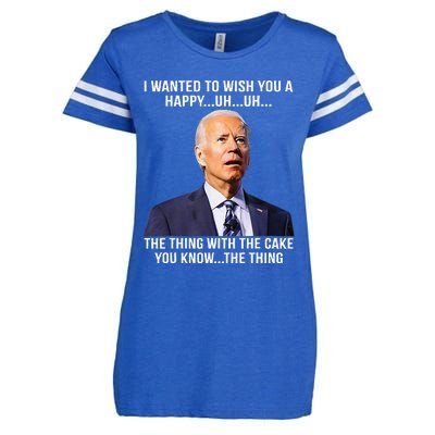 Funny Joe Biden Confused Happy Birthday You Know The Thing Enza Ladies Jersey Football T-Shirt