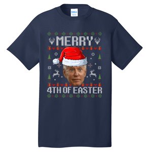 Funny Joe Biden Happy 4th Of Easter Ugly Christmas Sweater Tall T-Shirt