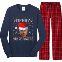 Funny Joe Biden Happy 4th Of Easter Ugly Christmas Sweater Long Sleeve Pajama Set