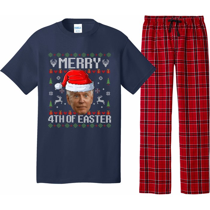 Funny Joe Biden Happy 4th Of Easter Ugly Christmas Sweater Pajama Set