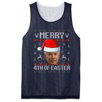 Funny Joe Biden Happy 4th Of Easter Ugly Christmas Sweater Mesh Reversible Basketball Jersey Tank