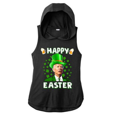 Funny Joe Biden Easter Confused St Patricks Day Ladies PosiCharge Tri-Blend Wicking Draft Hoodie Tank