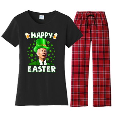 Funny Joe Biden Easter Confused St Patricks Day Women's Flannel Pajama Set