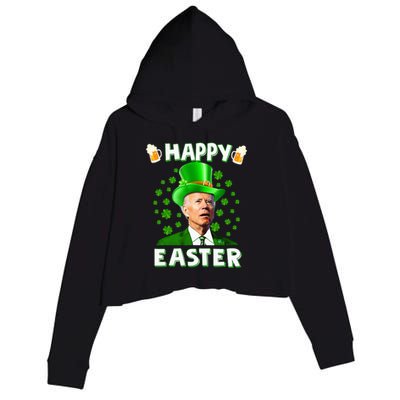 Funny Joe Biden Easter Confused St Patricks Day Crop Fleece Hoodie