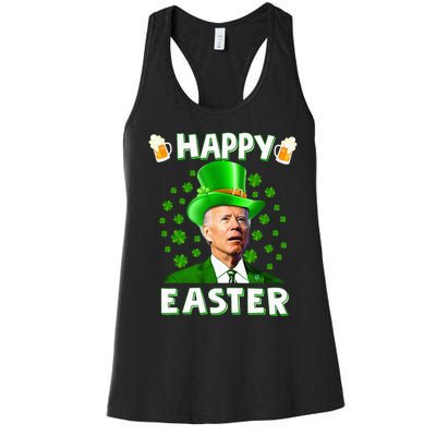 Funny Joe Biden Easter Confused St Patricks Day Women's Racerback Tank