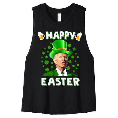 Funny Joe Biden Easter Confused St Patricks Day Women's Racerback Cropped Tank