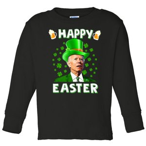 Funny Joe Biden Easter Confused St Patricks Day Toddler Long Sleeve Shirt