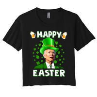 Funny Joe Biden Easter Confused St Patricks Day Women's Crop Top Tee