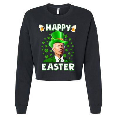 Funny Joe Biden Easter Confused St Patricks Day Cropped Pullover Crew