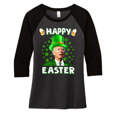 Funny Joe Biden Easter Confused St Patricks Day Women's Tri-Blend 3/4-Sleeve Raglan Shirt