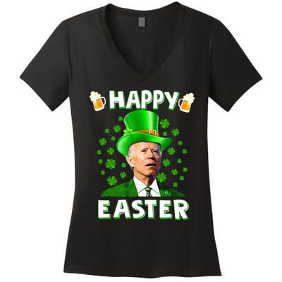 Funny Joe Biden Easter Confused St Patricks Day Women's V-Neck T-Shirt