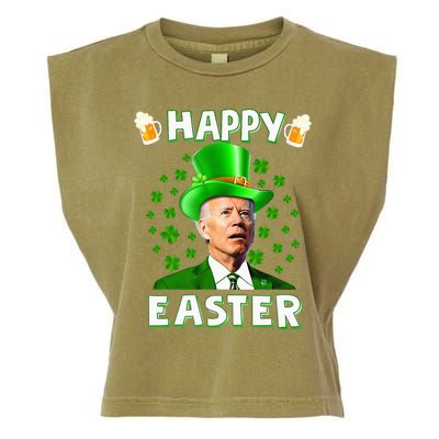 Funny Joe Biden Easter Confused St Patricks Day Garment-Dyed Women's Muscle Tee