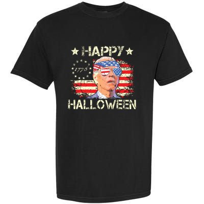 Funny Joe Biden 4th Of July Happy Halloween Us Flag Garment-Dyed Heavyweight T-Shirt