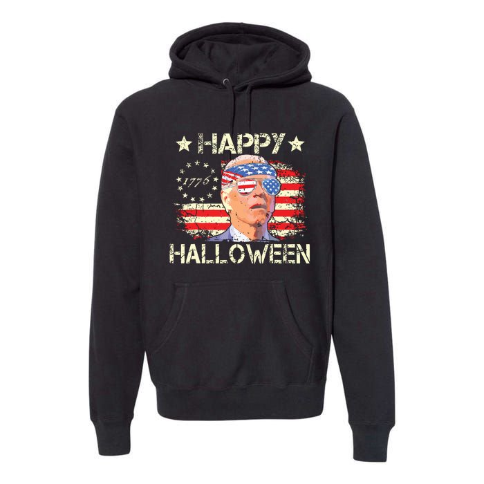 Funny Joe Biden 4th Of July Happy Halloween Us Flag Premium Hoodie