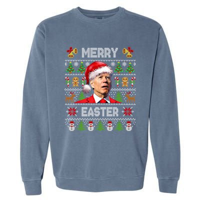 Funny Joe Biden Happy Easter Ugly Christmas Sweater Cute Gift Garment-Dyed Sweatshirt