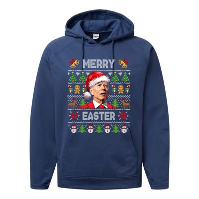 Funny Joe Biden Happy Easter Ugly Christmas Sweater Cute Gift Performance Fleece Hoodie