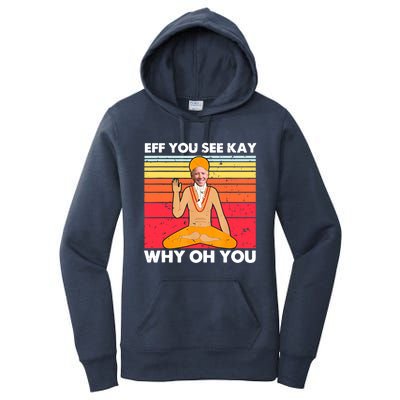 Funny Joe Biden Yoga Eff You See Kay Meditation Anti Biden Gift Women's Pullover Hoodie