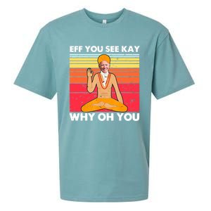 Funny Joe Biden Yoga Eff You See Kay Meditation Anti Biden Gift Sueded Cloud Jersey T-Shirt