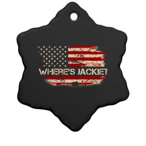 Funny Joe Biden Where's Jackie Ceramic Star Ornament