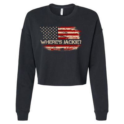Funny Joe Biden Where's Jackie Cropped Pullover Crew