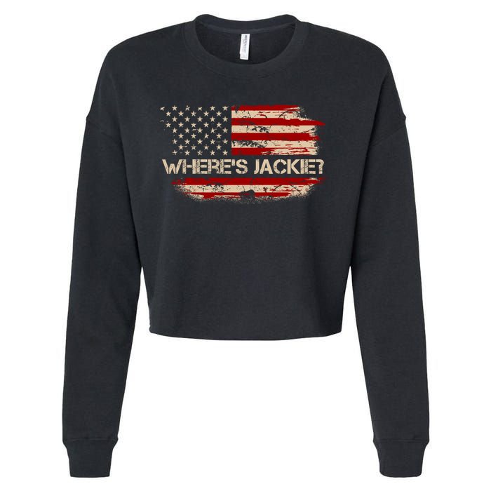 Funny Joe Biden Where's Jackie Cropped Pullover Crew