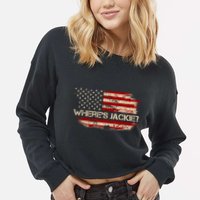Funny Joe Biden Where's Jackie Cropped Pullover Crew