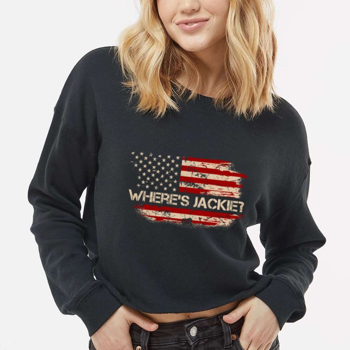 Funny Joe Biden Where's Jackie Cropped Pullover Crew