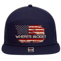 Funny Joe Biden Where's Jackie 7 Panel Mesh Trucker Snapback Hat