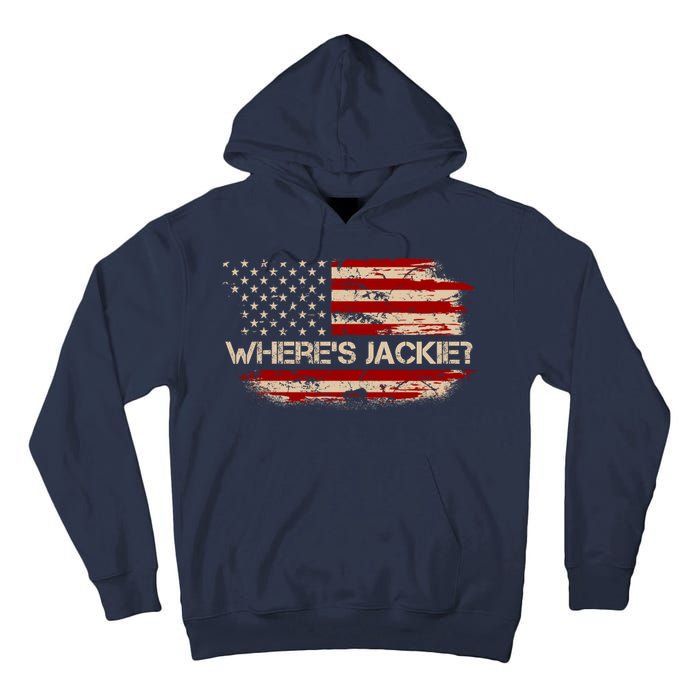 Funny Joe Biden Where's Jackie Tall Hoodie