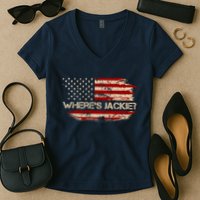 Funny Joe Biden Where's Jackie Women's V-Neck T-Shirt