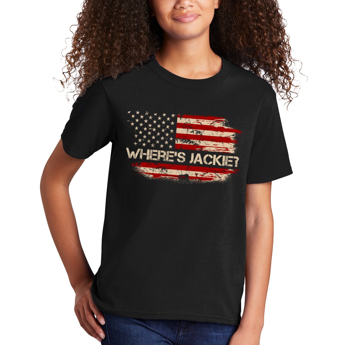 Funny Joe Biden Where's Jackie Kids T-Shirt