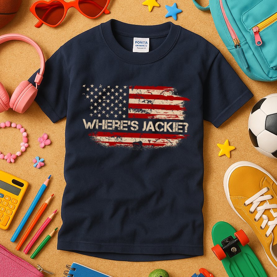 Funny Joe Biden Where's Jackie Kids T-Shirt