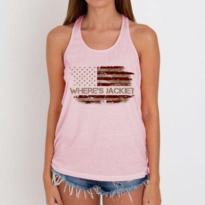 Funny Joe Biden Where's Jackie Women's Knotted Racerback Tank