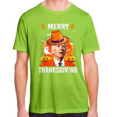 Funny Joe Biden Confused Merry Thanksgiving For Halloween Adult ChromaSoft Performance T-Shirt