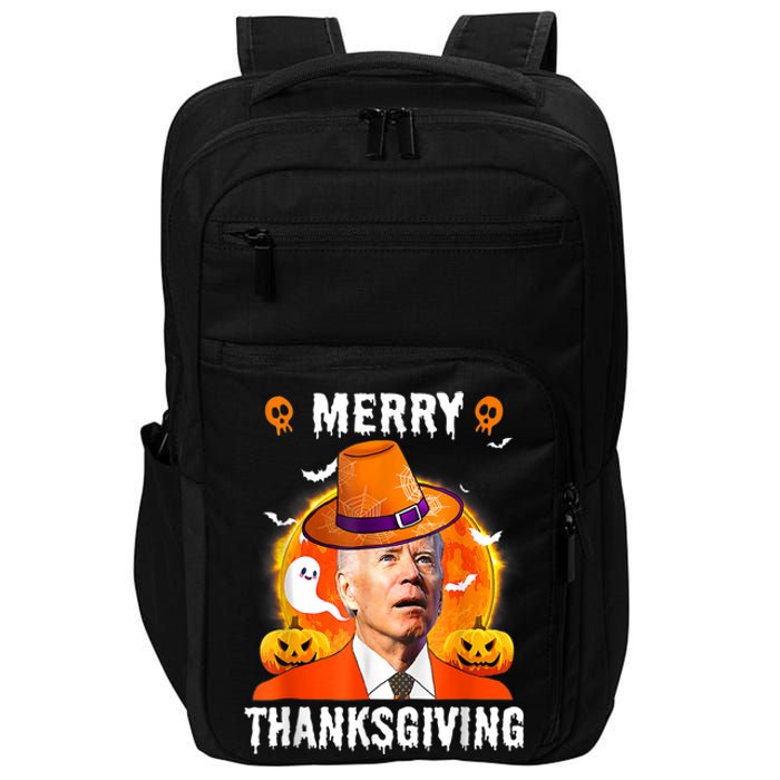 Funny Joe Biden Confused Merry Thanksgiving For Halloween Impact Tech Backpack