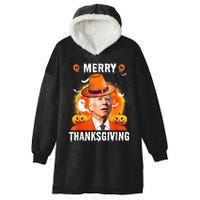 Funny Joe Biden Confused Merry Thanksgiving For Halloween Hooded Wearable Blanket