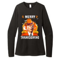 Funny Joe Biden Confused Merry Thanksgiving For Halloween Womens CVC Long Sleeve Shirt