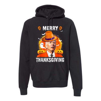 Funny Joe Biden Confused Merry Thanksgiving For Halloween Premium Hoodie