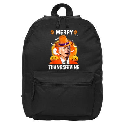 Funny Joe Biden Confused Merry Thanksgiving For Halloween 16 in Basic Backpack