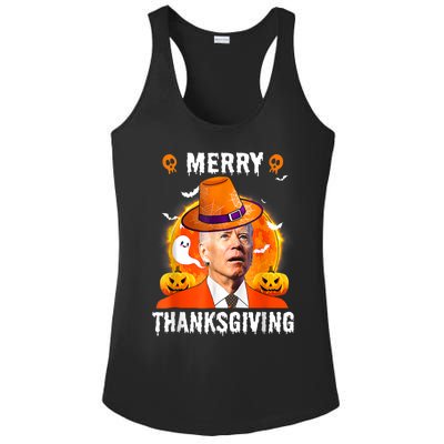 Funny Joe Biden Confused Merry Thanksgiving For Halloween Ladies PosiCharge Competitor Racerback Tank