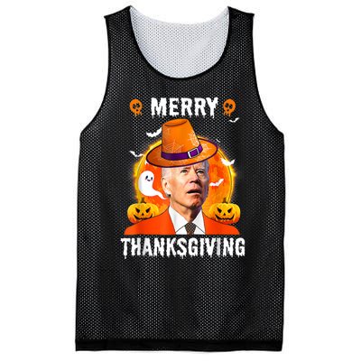 Funny Joe Biden Confused Merry Thanksgiving For Halloween Mesh Reversible Basketball Jersey Tank