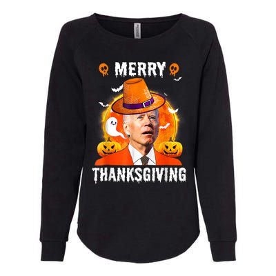 Funny Joe Biden Confused Merry Thanksgiving For Halloween Womens California Wash Sweatshirt