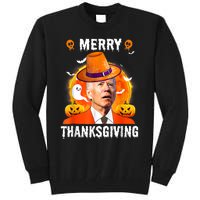 Funny Joe Biden Confused Merry Thanksgiving For Halloween Tall Sweatshirt