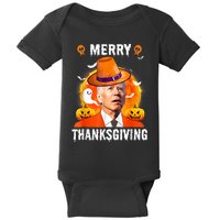 Funny Joe Biden Confused Merry Thanksgiving For Halloween Baby Bodysuit