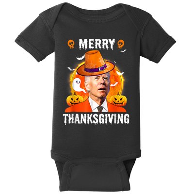 Funny Joe Biden Confused Merry Thanksgiving For Halloween Baby Bodysuit