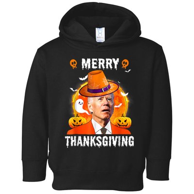 Funny Joe Biden Confused Merry Thanksgiving For Halloween Toddler Hoodie