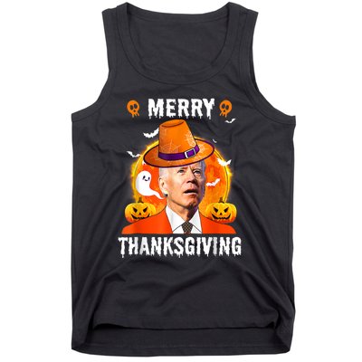 Funny Joe Biden Confused Merry Thanksgiving For Halloween Tank Top