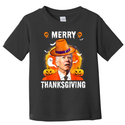 Funny Joe Biden Confused Merry Thanksgiving For Halloween Toddler T-Shirt